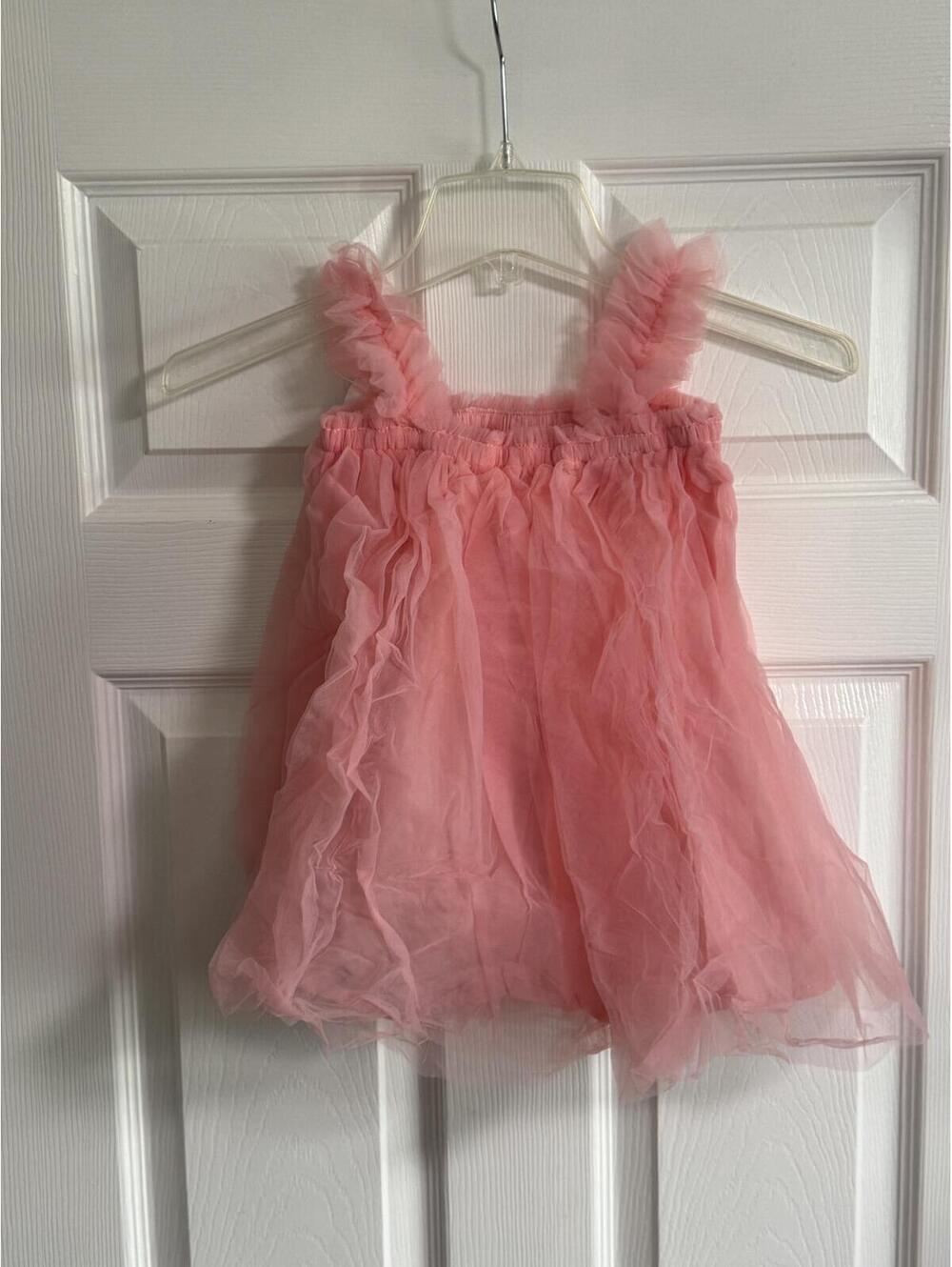 Girls’ Pink Tulle Dress & Floral Headband Set (4T)